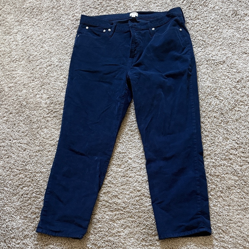 J Crew Vintage Straight Corduroy Navy Blue Pants